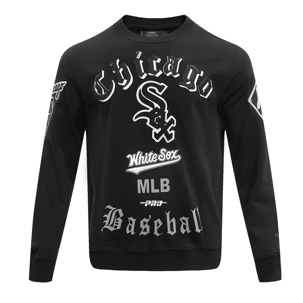 Pro Standard Men's MLB Chicago White Sox Old English Crewneck -Black